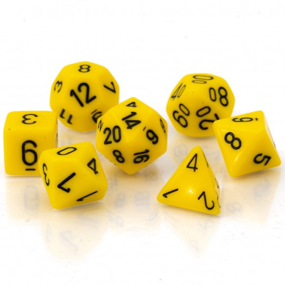 Chessex - Set 7 Dadi - Opaque Yellow/Black